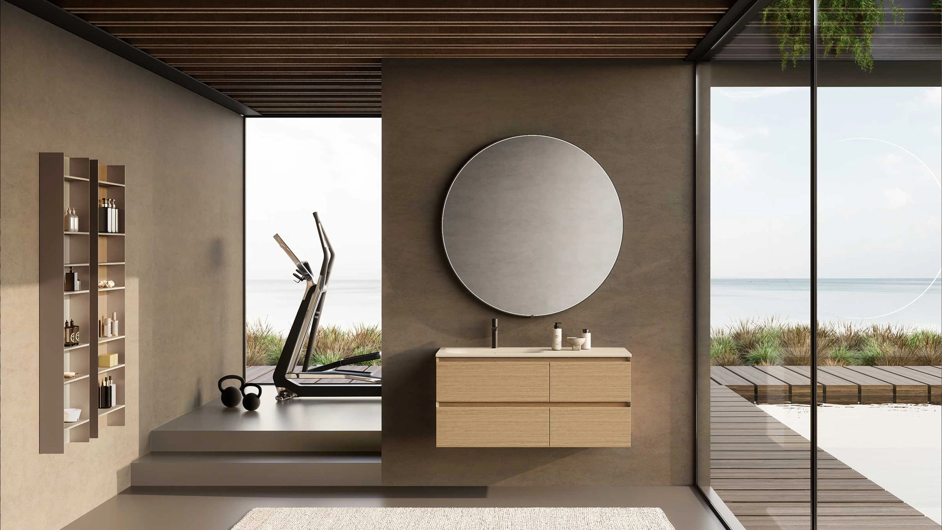 Mobile da Bagno sospeso Block System Soft C21 di Baxar