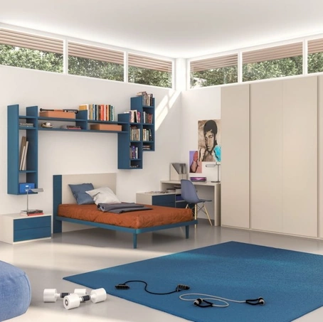 Cameretta per ragazzi con armadio capiente con ante battenti Idea 03 di Corazzin