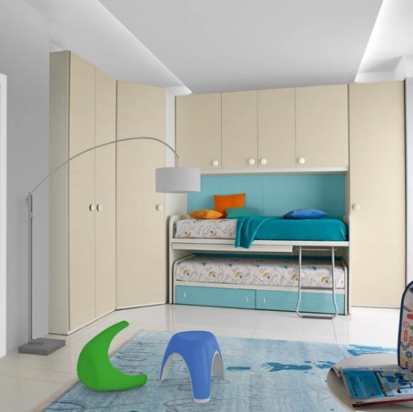 Cameretta a ponte per bambini Salvaspazio Up & Down di Corazzin