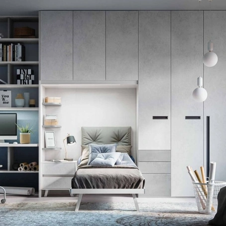 Cameretta a ponte con scrivania e libreria Space 20|10 di Corazzin