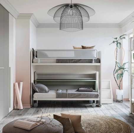 Cameretta salvaspazio con letti a castello e scrivania Space 20|14 di Corazzin