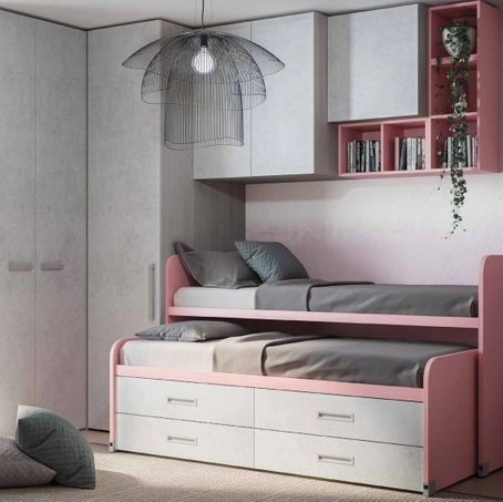 Cameretta per bambine con armadio angolare Space 20|15 di Corazzin