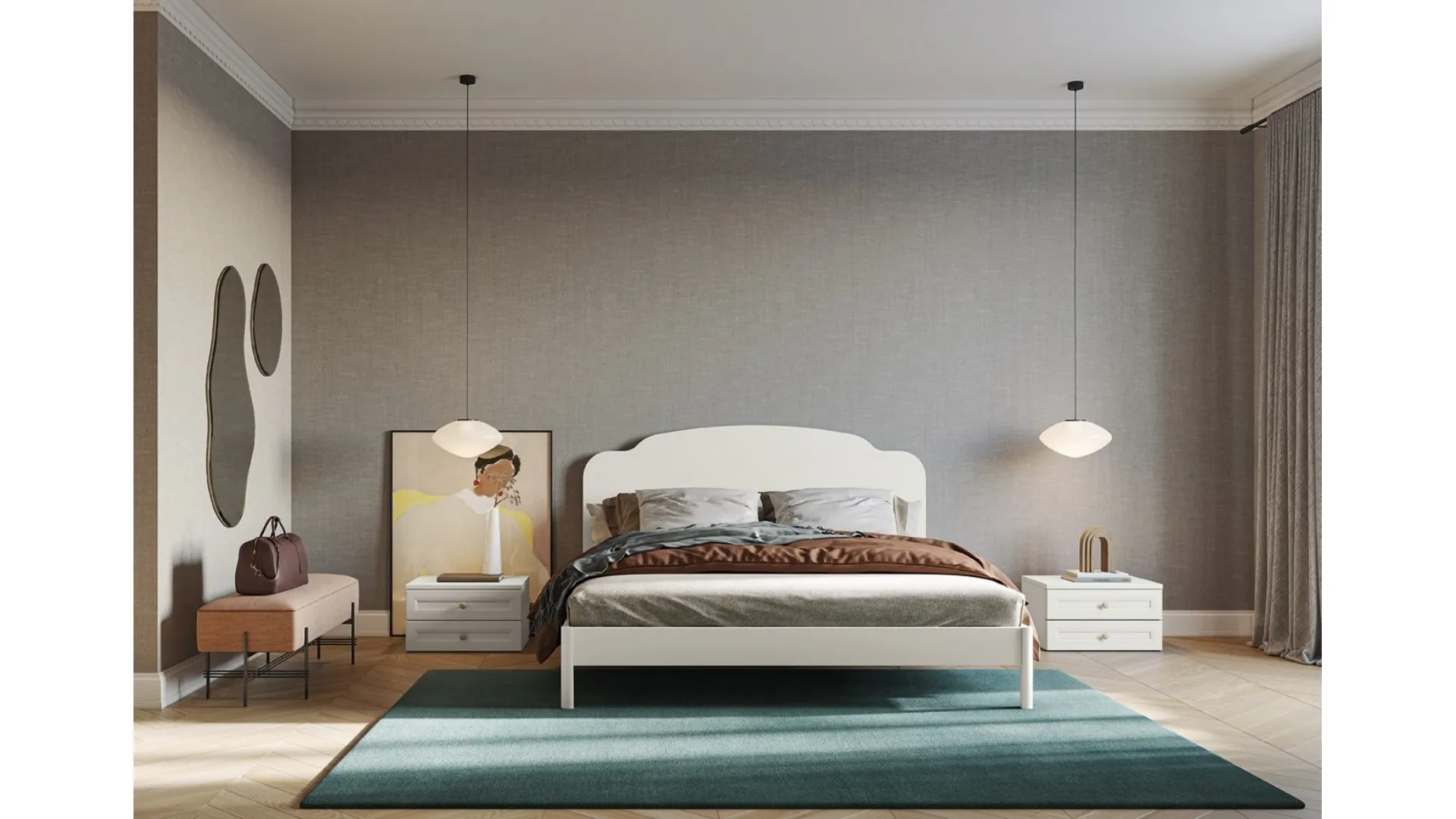 Letto con testiera Arcadia Aida di Colombini Casa