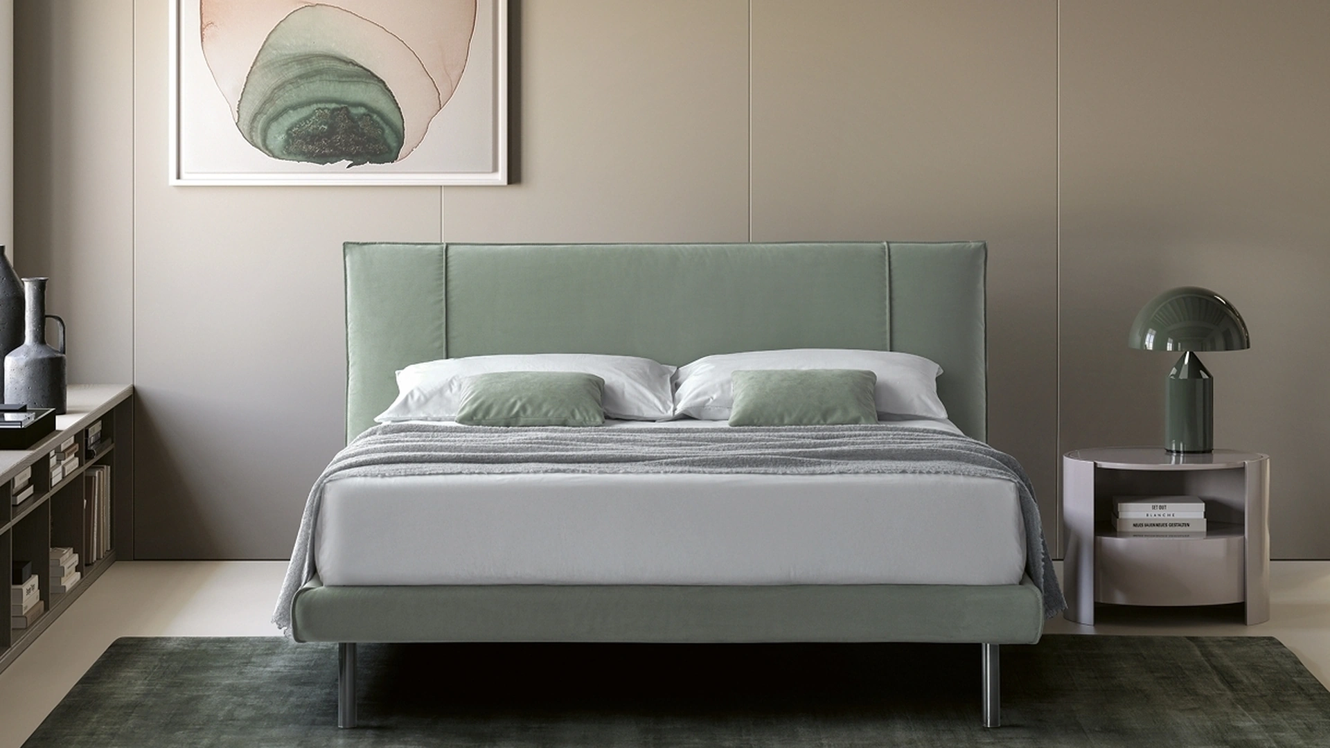 Letto Armonia in tessuto imbottito di San Lorenzo