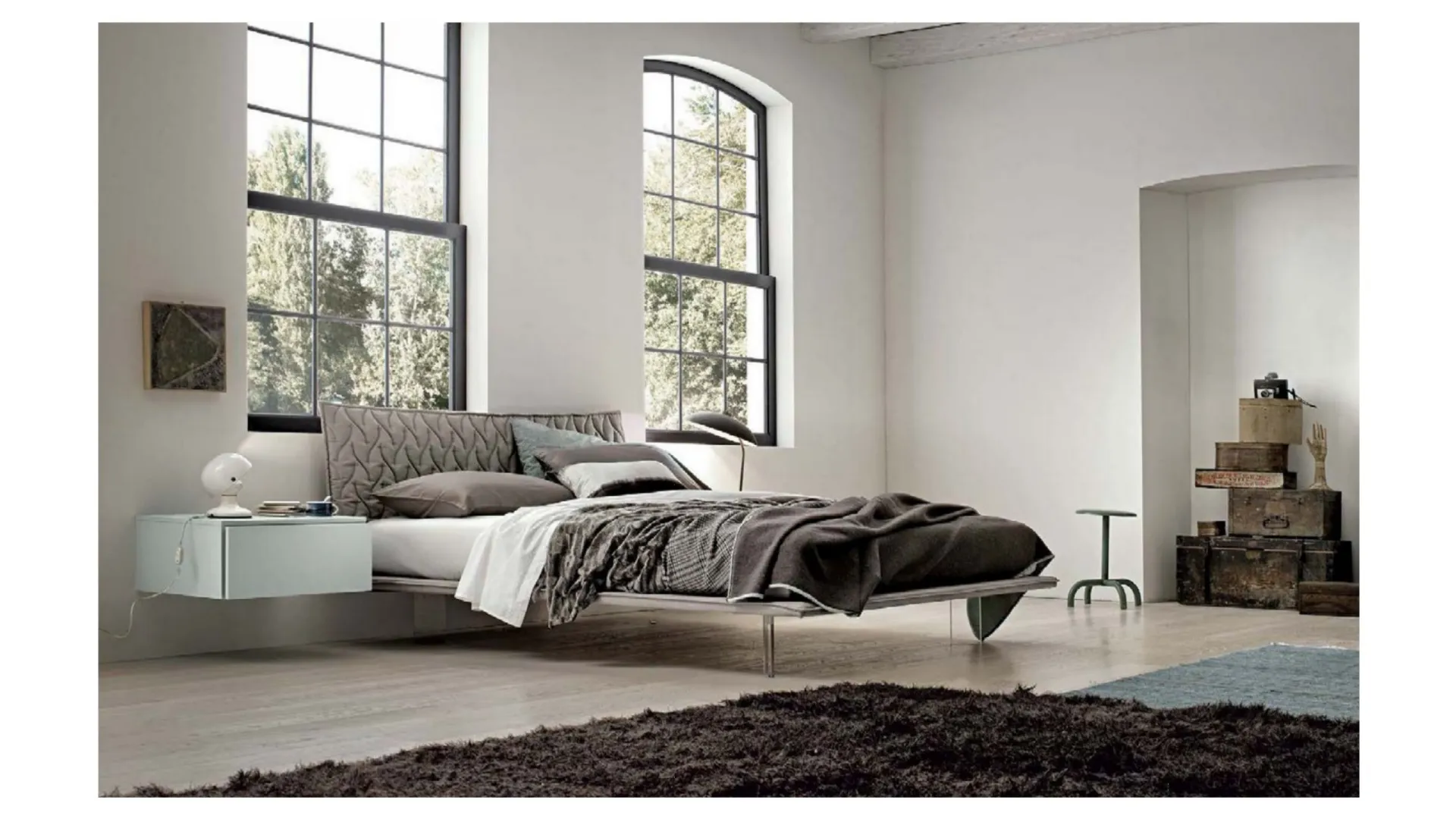 Letto in tessuto con testiera trapuntata Dress di Abitare Mobilstella