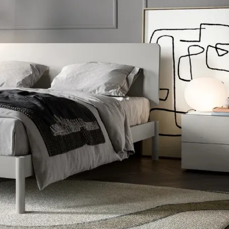 Letto matrimoniale laccato opaco con testiera Eden di Dielle Modus