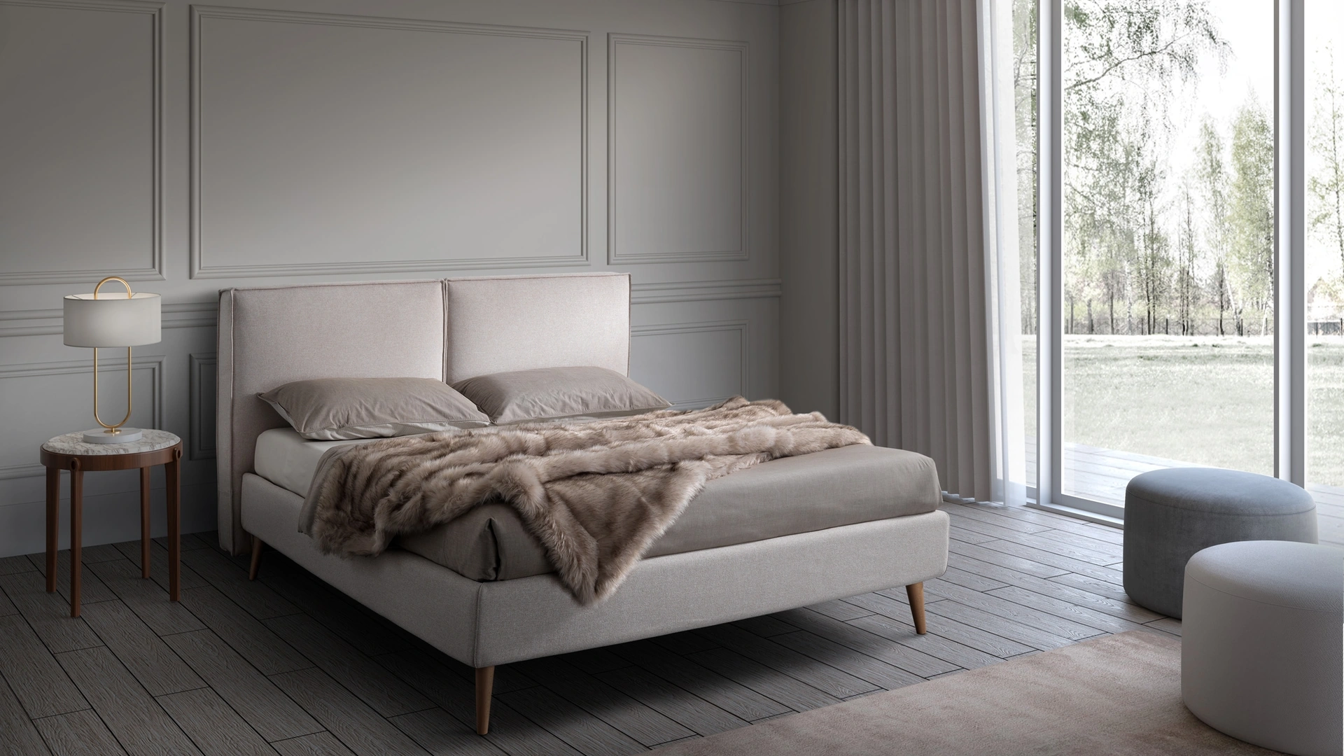 Letto Garland Twenty in tessuto con box contenitore di San Lorenzo