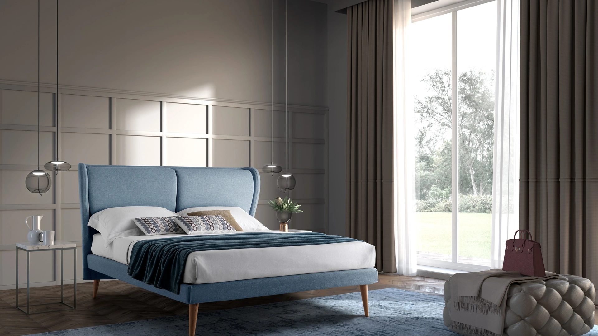 Letto Newman Slim con testiera di San Lorenzo