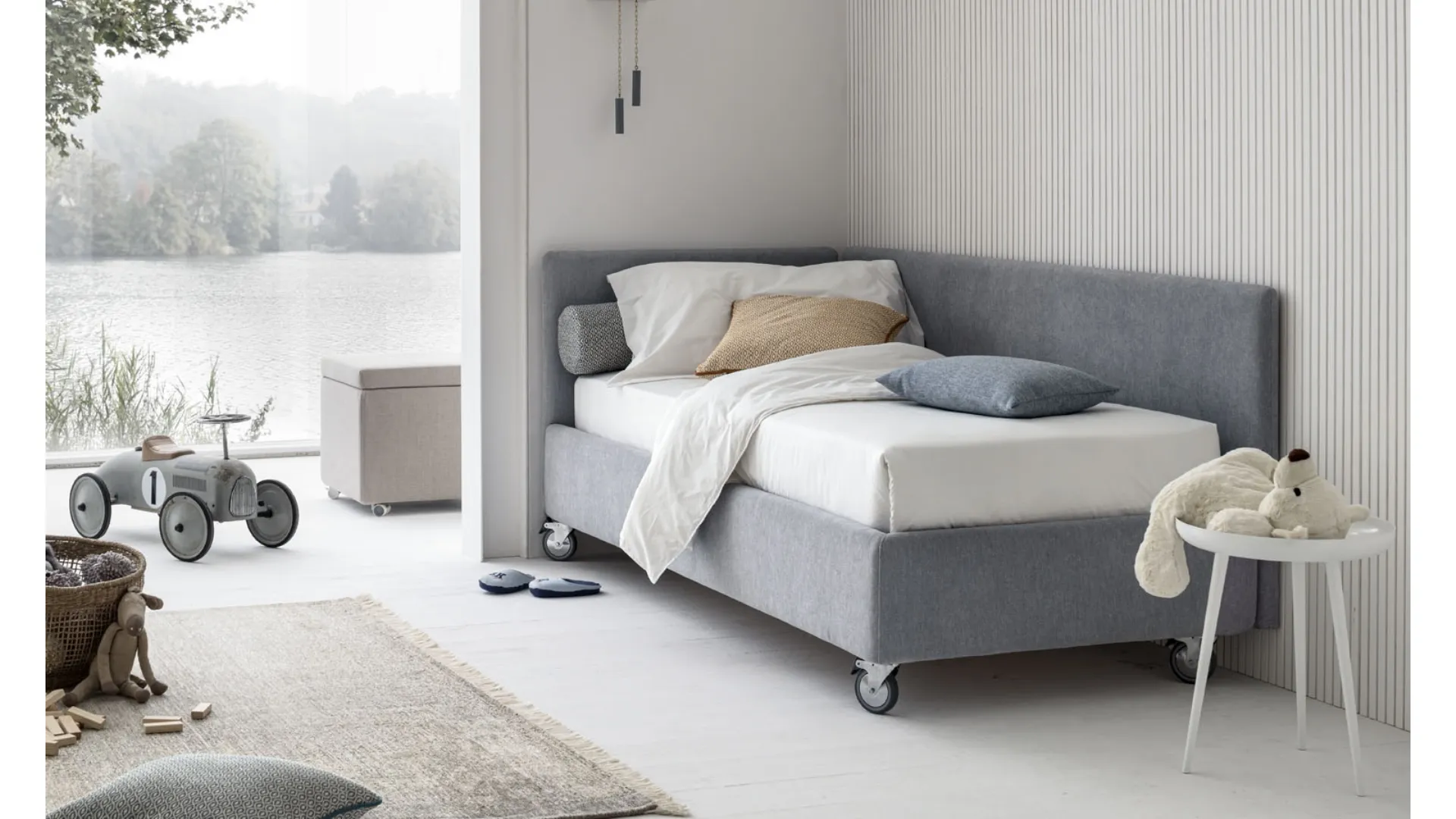 Day Bed Singolo in tessuto con contenitore  Joy Essenziale di V&Nice