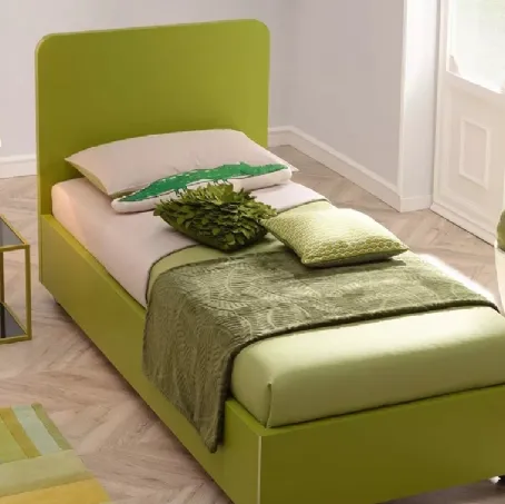 Letto singolo in laccato Bosco con testiera Fillet SC118 Moretti Compact