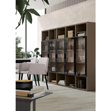 Libreria in melaminico con ante in vetro Golf Infinity L08B di Colombini Casa