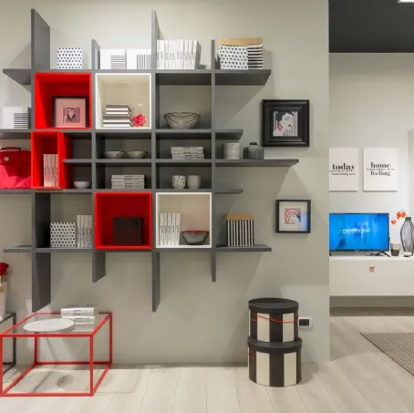 Libreria in laccato opaco Flexa MC045 di Moretti Compact