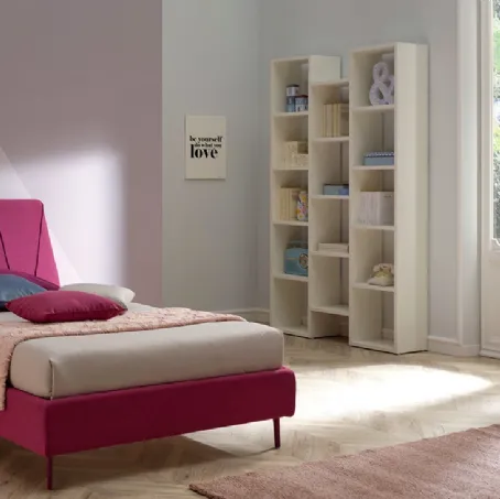 Libreria in laccato opaco bianco Outline SC210 di Moretti Compact