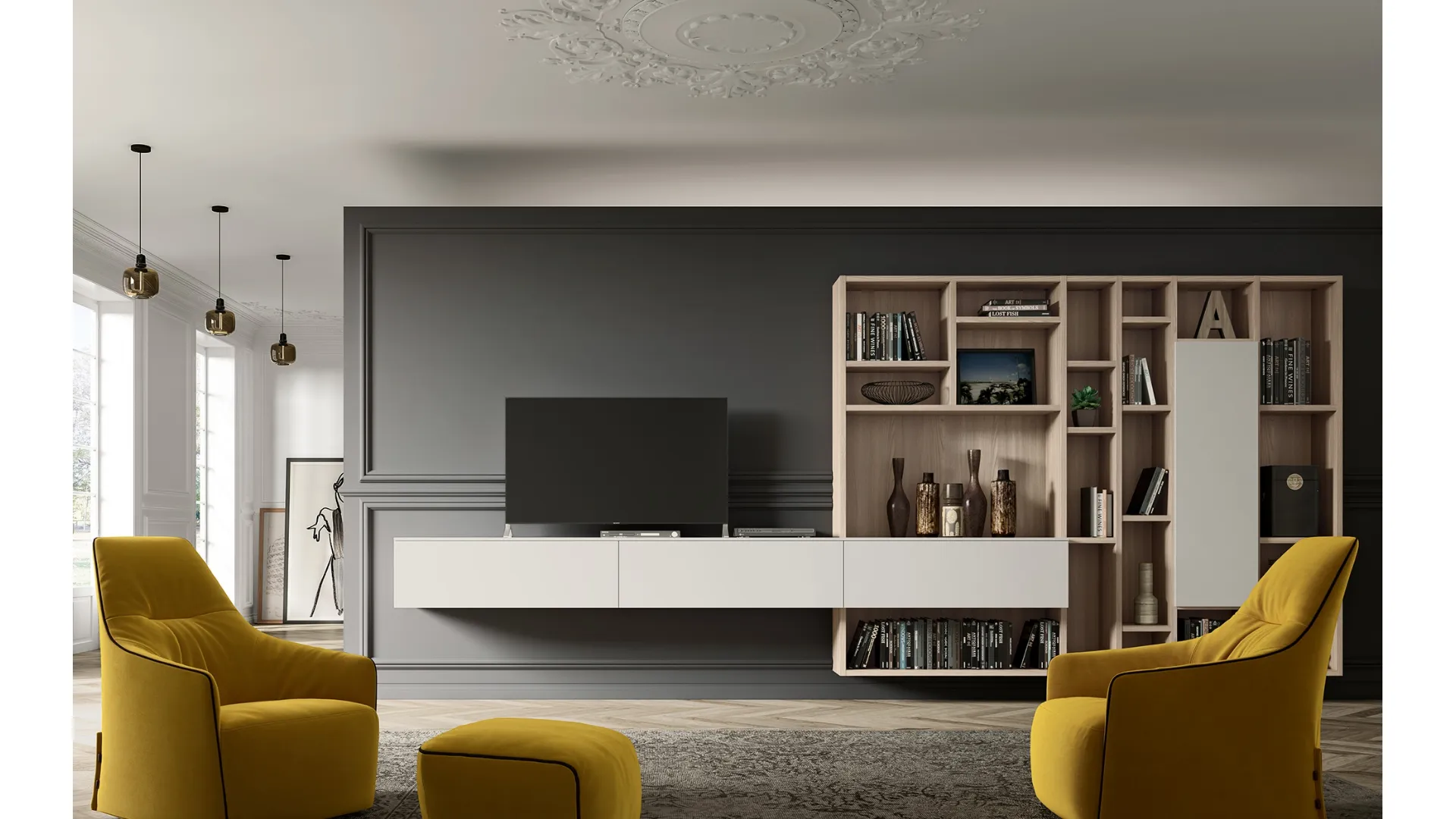 Libreria sospesa Sherwood GF5085 di Abitare Mobilstella