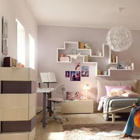 Libreria sospesa in laccato bianco Dedalo YC306 Moretti Compact