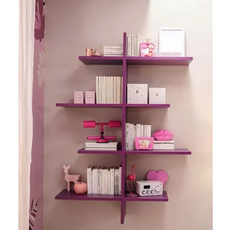 Libreria in laccato lampone Outline YC312 di Moretti Compact