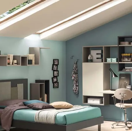 Libreria in melaminico e laccato Outline YC317 di Moretti Compact
