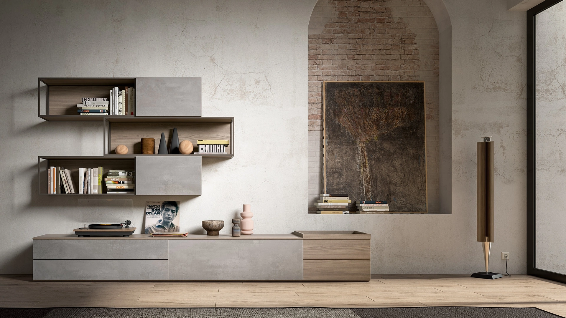 Parete Attrezzata Living GF1115 di Abitare Mobilstella