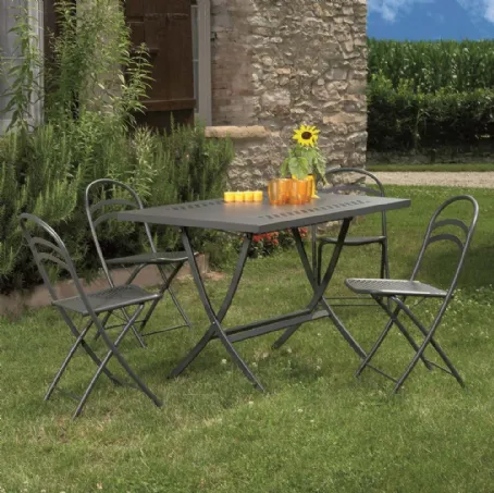 Tavolo da giardino Folding Table in acciaio zincato di La Seggiola